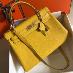 Replica Hermes Kelly 32cm Retourne Bag Soleil Clemence 