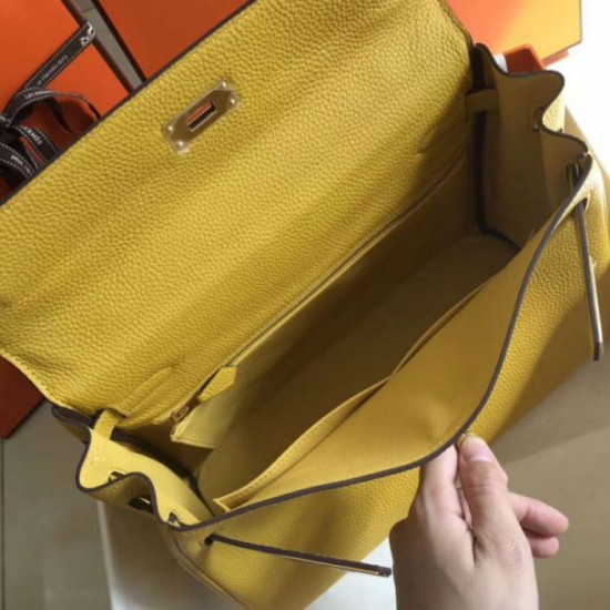 Replica Hermes Kelly 32cm Retourne Bag Soleil Clemence 