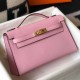 Fake Hermes Kelly Pochette Bag Mauve Sylvestre Epsom  Replica