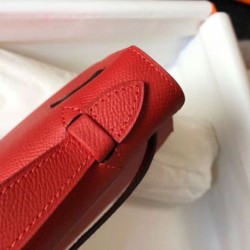 Fake Hermes Kelly Pochette Bag Red Epsom  Replica