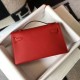 Fake Hermes Kelly Pochette Bag Red Epsom  Replica