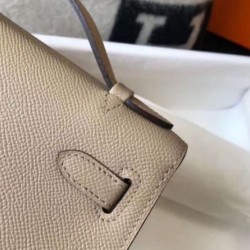 Replica Hermes Kelly Pochette Bag Gris Tourterelle Epsom 