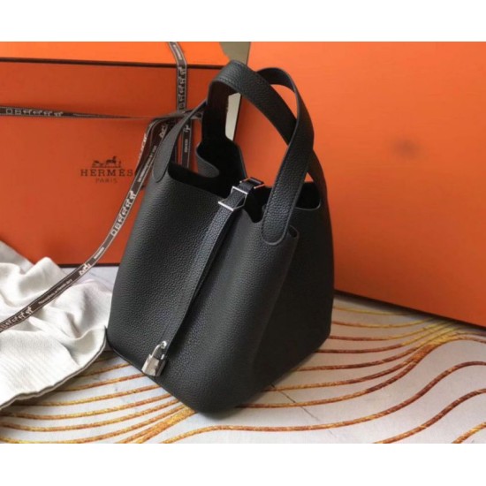 Replica Hermes Picotin Lock 18 Bag Black Clemence 