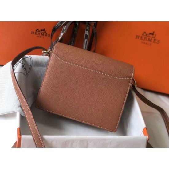 Fake Hermes Sac Roulis Mini Bag Gold Evercolor Calfskin Replica