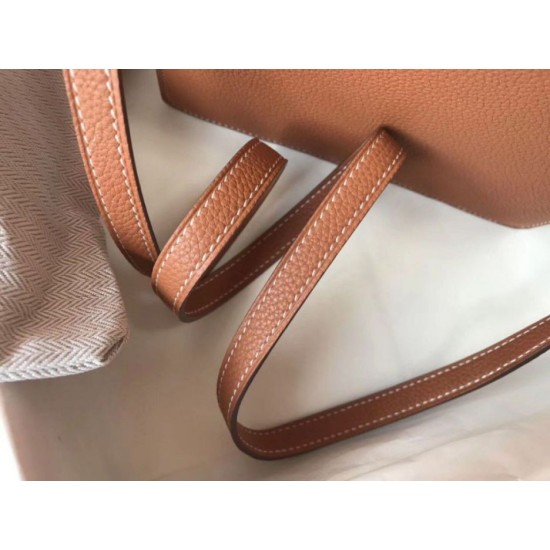 Fake Hermes Sac Roulis Mini Bag Gold Evercolor Calfskin Replica