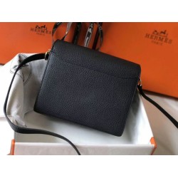 Replica Hermes Sac Roulis Mini Bag Black Evercolor Calfskin