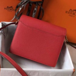 Replica Hermes Sac Roulis Mini Bag Red Evercolor Calfskin
