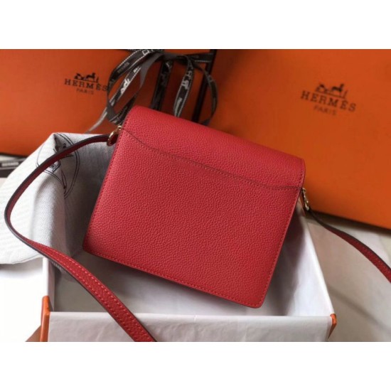 Replica Hermes Sac Roulis Mini Bag Red Evercolor Calfskin