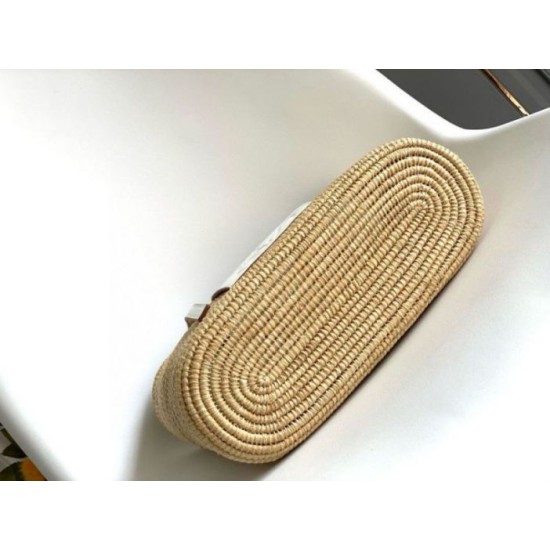 Replica Loewe Small Square Basket Bag Raffia and White Calfskin Replica Loewe Small Square Basket Bag Raffia and White Calfskin