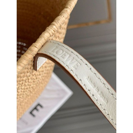 Replica Loewe Small Square Basket Bag Raffia and White Calfskin Replica Loewe Small Square Basket Bag Raffia and White Calfskin