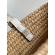 Replica Loewe Small Square Basket Bag Raffia and White Calfskin Replica Loewe Small Square Basket Bag Raffia and White Calfskin