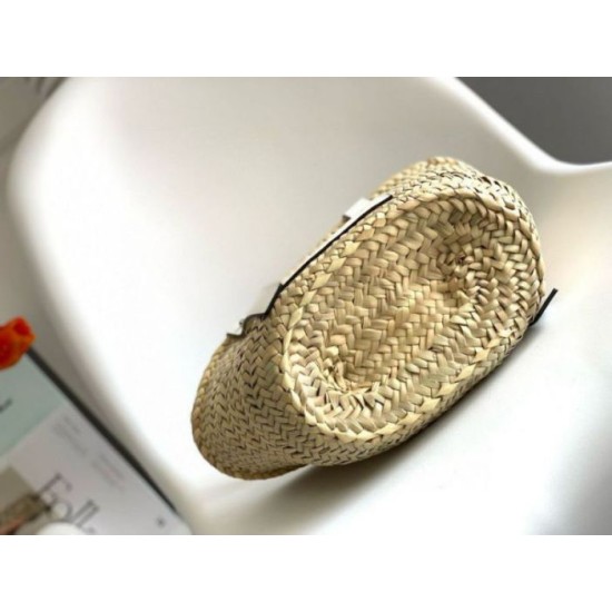Fake Loewe Small Basket Bag Raffia and White Calfskin Replica Replica Loewe Small Basket Bag Raffia and White Calfskin