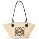 Replica Loewe Small Anagram Basket Bag Iraca Palm and Black Calfskin