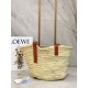 Replica Loewe Medium Basket Bag Raffia and Brown Calfskin