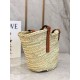 Replica Loewe Medium Basket Bag Raffia and Brown Calfskin