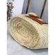 Replica Loewe Medium Basket Bag Raffia and Brown Calfskin