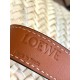 Replica Loewe Medium Basket Bag Raffia and Brown Calfskin