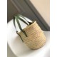 Replica Loewe Medium Basket Bag Raffia and Rosemary Calfskin