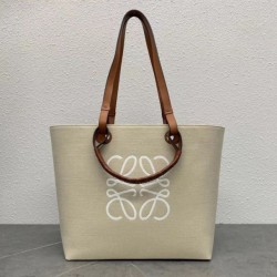 Fake Loewe Anagram Medium Tote Bag Jacquard and Calfskin Replica