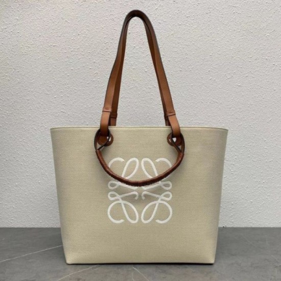 Fake Loewe Anagram Medium Tote Bag Jacquard and Calfskin Replica