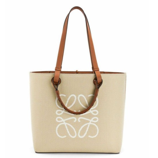 Fake Loewe Anagram Medium Tote Bag Jacquard and Calfskin Replica