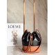 Fake Loewe Small Balloon Bucket Bag Black/Tan Calfskin Replica