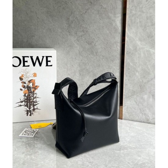 Replica Loewe Cubi Small Bag Black Calfskin and Jacquard