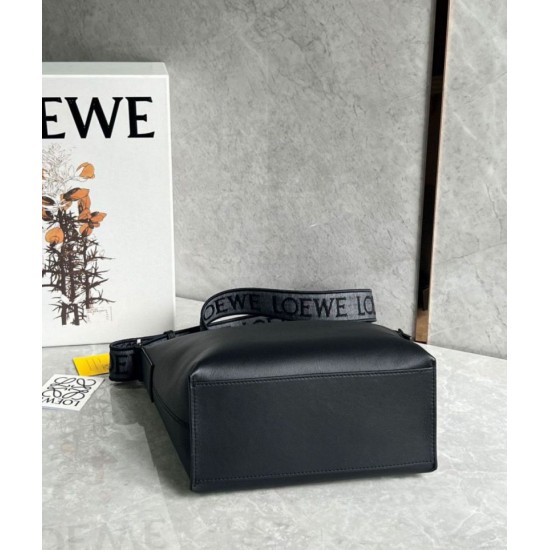 Replica Loewe Cubi Small Bag Black Calfskin and Jacquard
