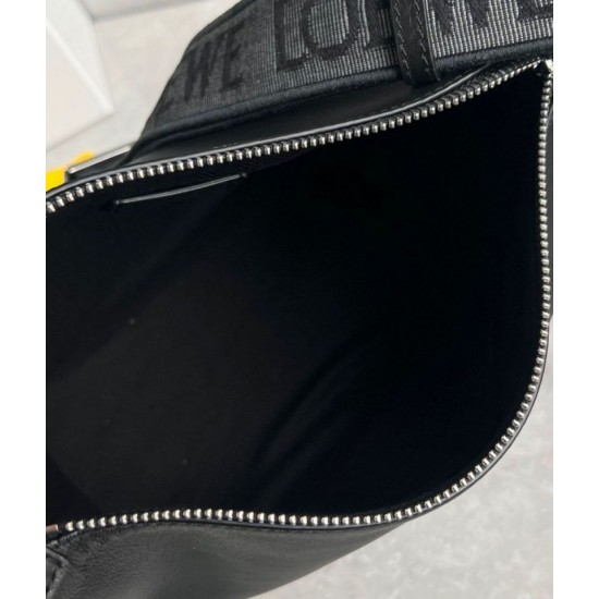 Replica Loewe Cubi Small Bag Black Calfskin and Jacquard