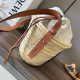 Replica Loewe Drawstring Bucket Bag Palm Leaf and Brown Calfskin Fake Loewe Drawstring Bucket Bag Palm Leaf and Brown Calfskin Replica