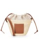 Replica Loewe Drawstring Bucket Bag Palm Leaf and Brown Calfskin Fake Loewe Drawstring Bucket Bag Palm Leaf and Brown Calfskin Replica