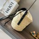 Replica Loewe Drawstring Bucket Bag Palm Leaf and Black Calfskin Replica Loewe Drawstring Bucket Bag Palm Leaf and Black Calfskin