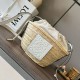 Fake Loewe Drawstring Bucket Bag Palm Leaf and White Calfskin Replica Replica Loewe Drawstring Bucket Bag Palm Leaf and White Calfskin