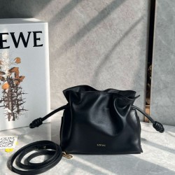 Replica Loewe Mini Flamenco Clutch Bag Black Nappa Calfskin