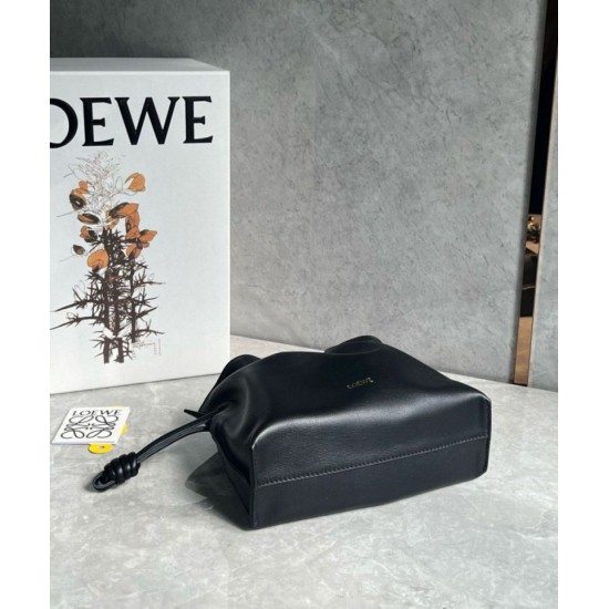 Replica Loewe Mini Flamenco Clutch Bag Black Nappa Calfskin