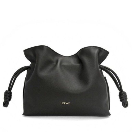 Replica Loewe Mini Flamenco Clutch Bag Black Nappa Calfskin
