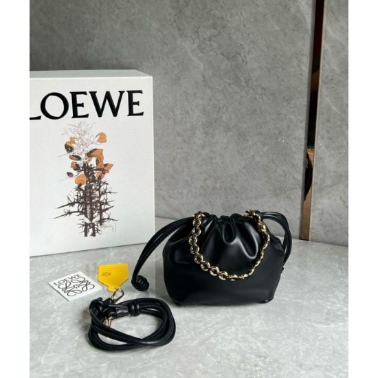 Replica Loewe Mini Flamenco Purse Bag Black Nappa Lambskin