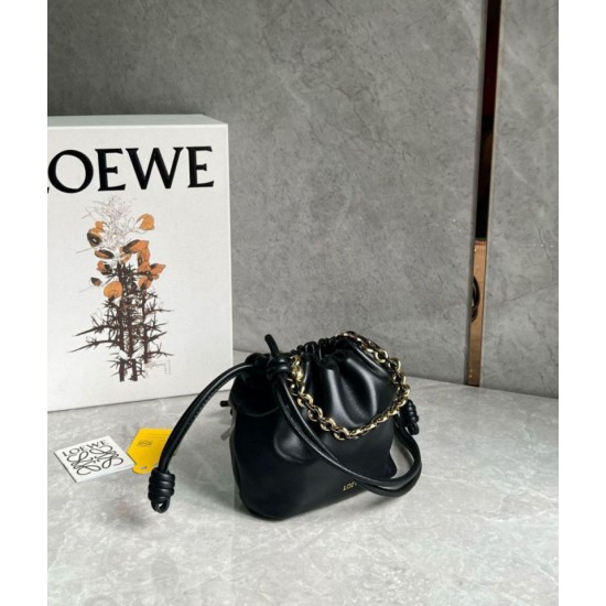 Replica Loewe Mini Flamenco Purse Bag Black Nappa Lambskin