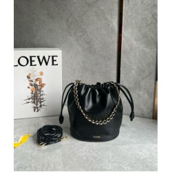 Replica Loewe Flamenco Purse Bucket Bag Black Nappa Lambskin