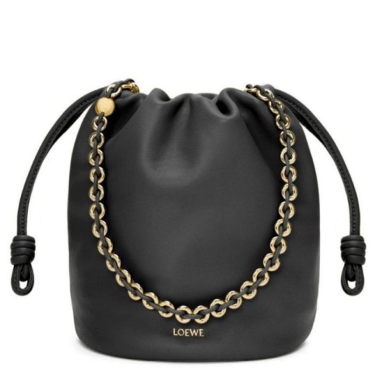 Replica Loewe Flamenco Purse Bucket Bag Black Nappa Lambskin