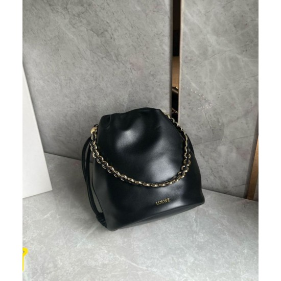 Replica Loewe Flamenco Purse Bucket Bag Black Nappa Lambskin