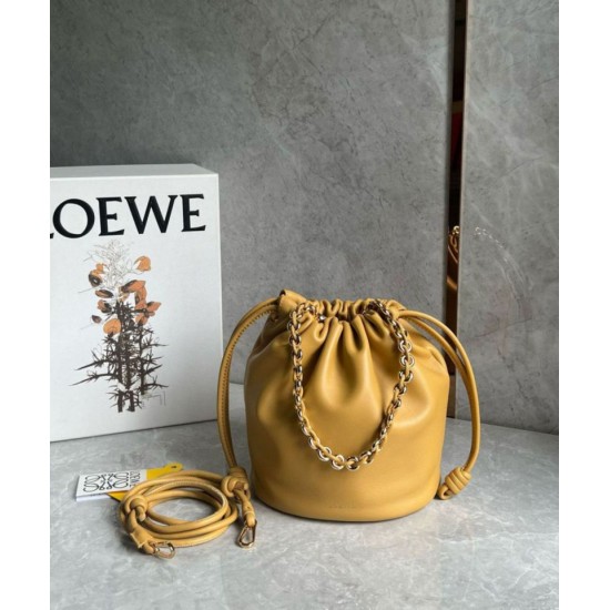 Replica Loewe Flamenco Purse Bucket Bag Sahara Nappa Lambskin