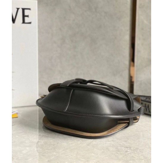 Fake Loewe Small Gate Bag Black Calfskin and Jacquard Replica