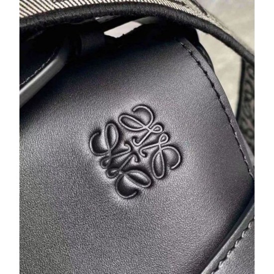 Fake Loewe Small Gate Bag Black Calfskin and Jacquard Replica