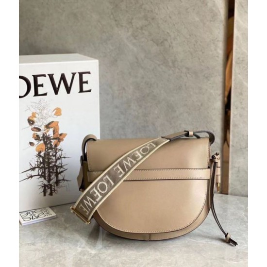 Fake Loewe Gate Small Bag Sand Calfskin and Jacquard Replica