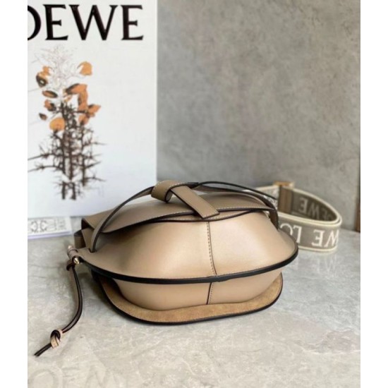 Fake Loewe Gate Small Bag Sand Calfskin and Jacquard Replica