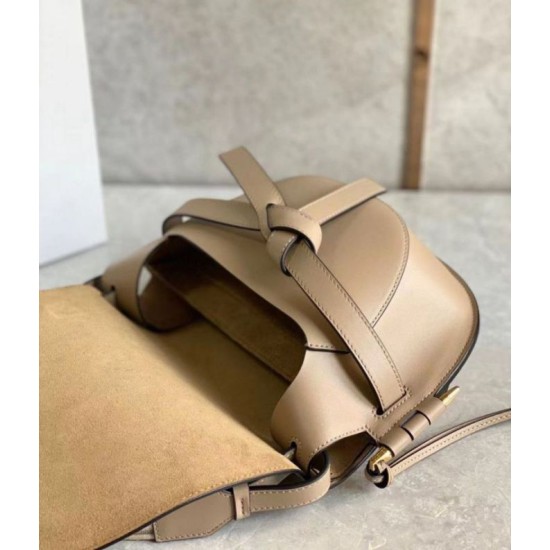 Fake Loewe Gate Small Bag Sand Calfskin and Jacquard Replica