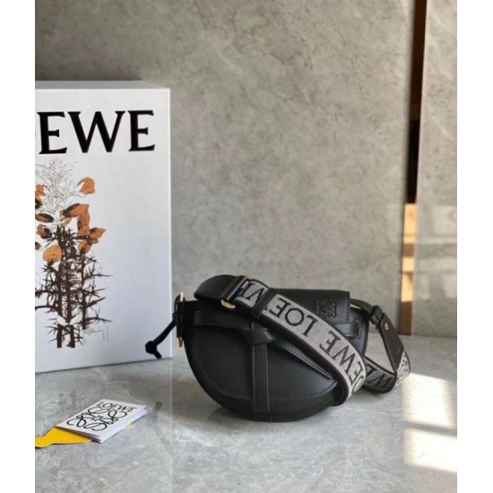 Fake Loewe Mini Gate Dual Bag Black Calfskin Replica