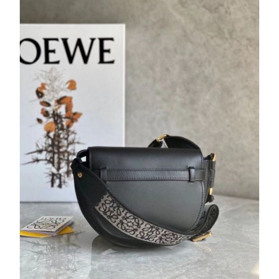 Fake Loewe Mini Gate Dual Bag Black Calfskin Replica