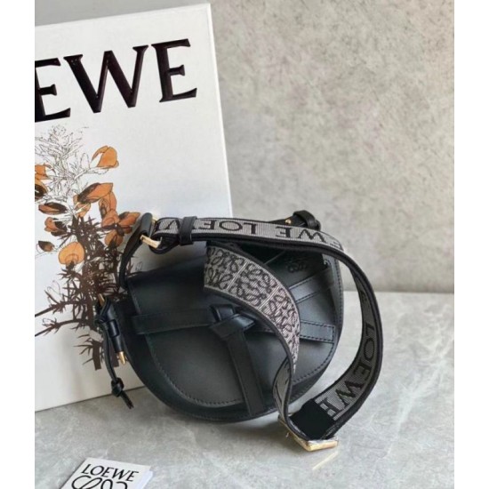 Fake Loewe Mini Gate Dual Bag Black Calfskin Replica